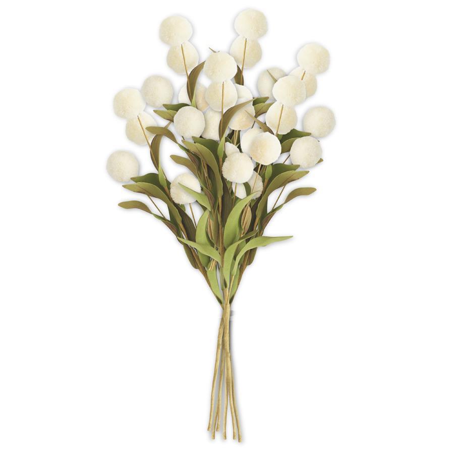 13" Cream Pompom Bundle (6 Stems)