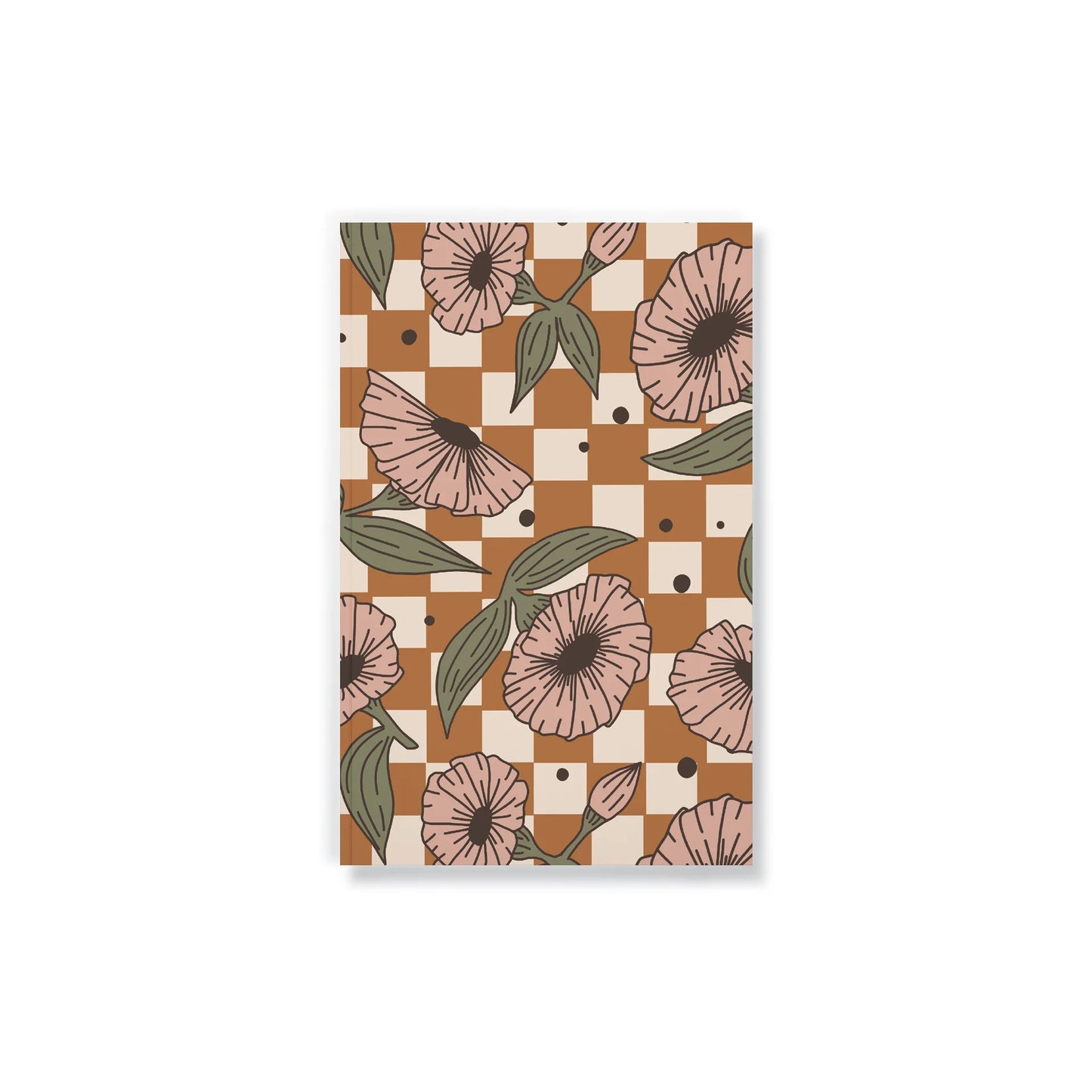 Checks and Flowers Notebook