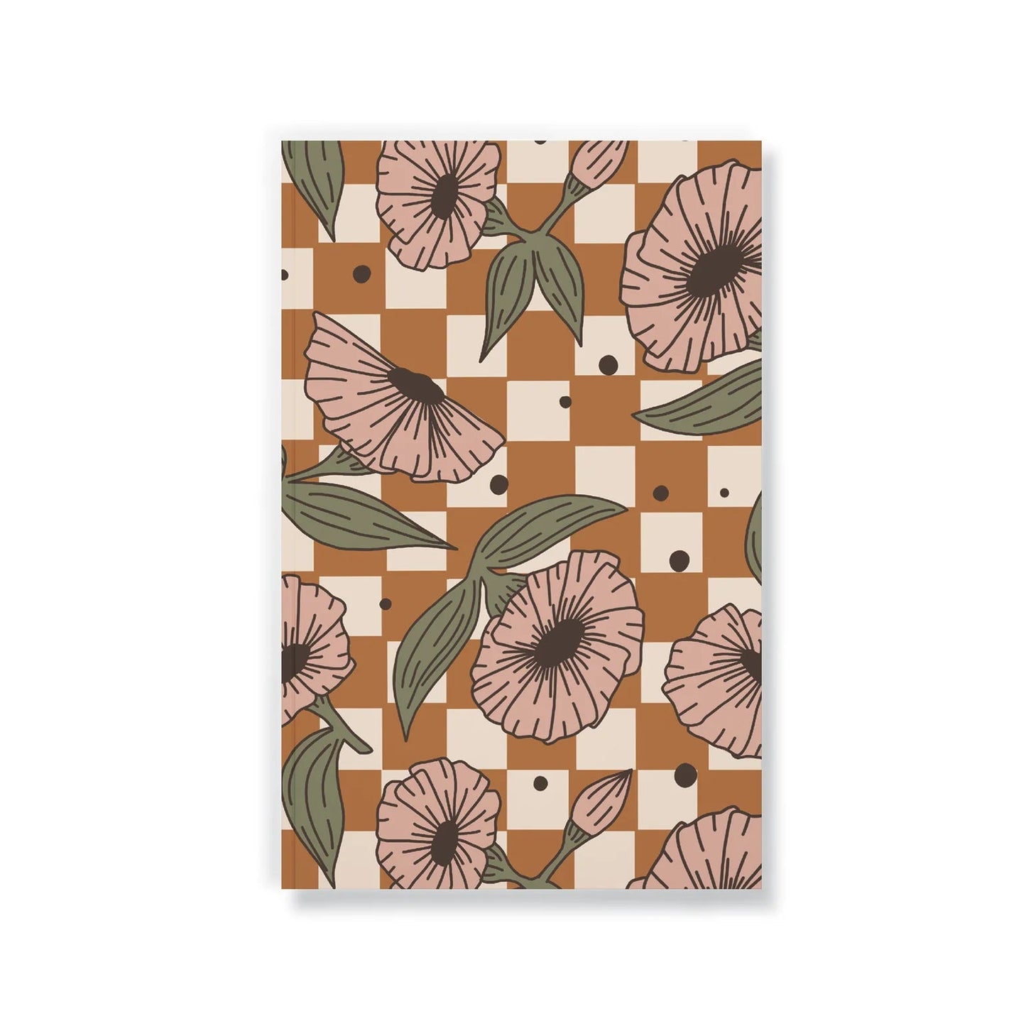 Checks and Flowers Notebook