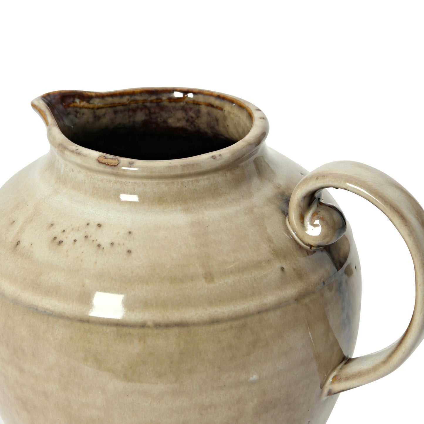 Brown Stoneware Pitcher
