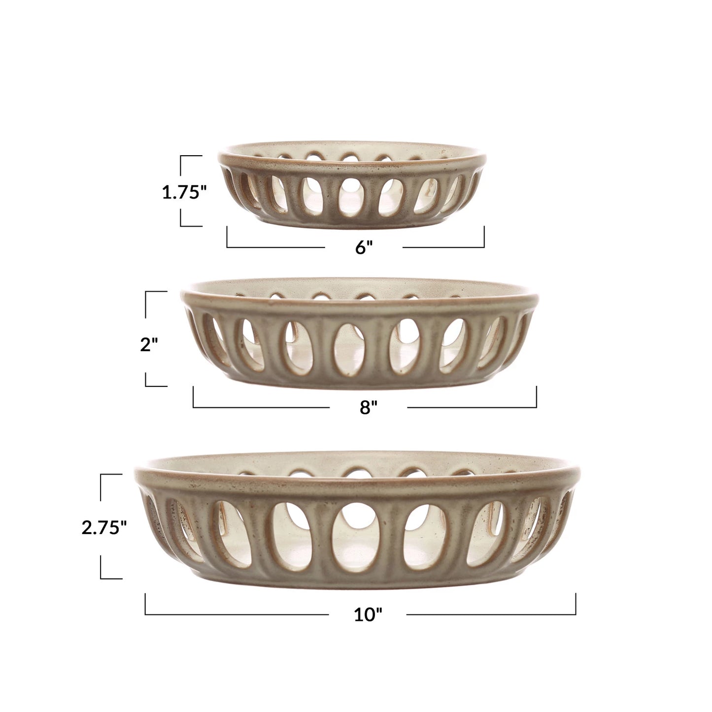 Round Stoneware Baker Bowls
