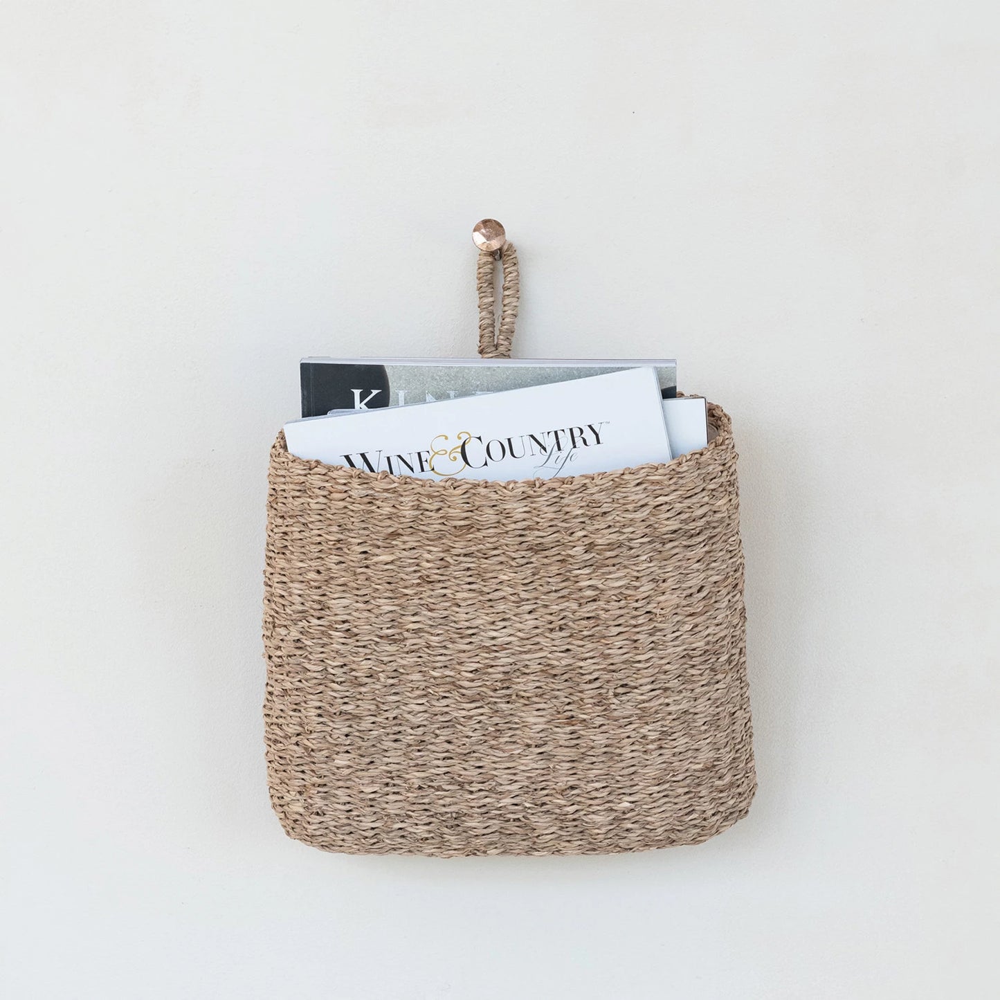 Hand- Woven Seagrass Wall Basket