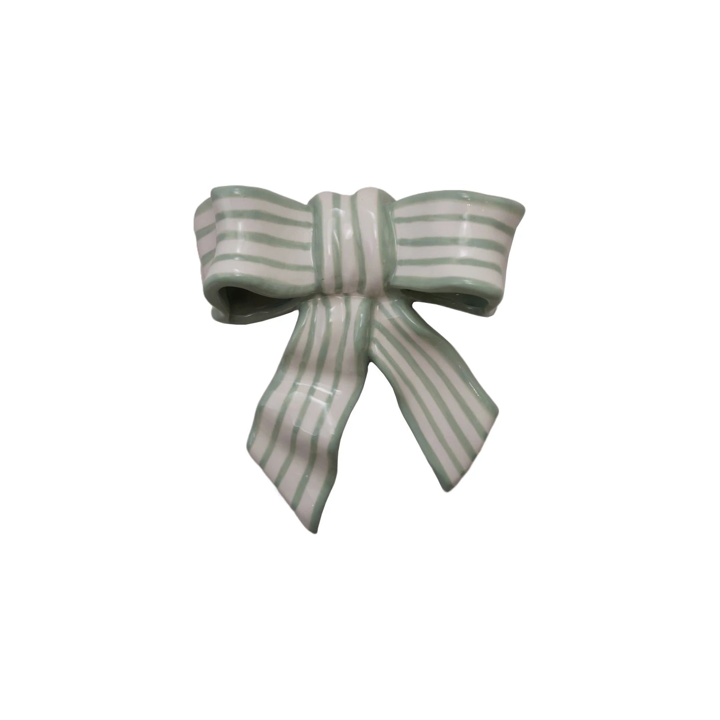 Stoneware Bow with Stripes