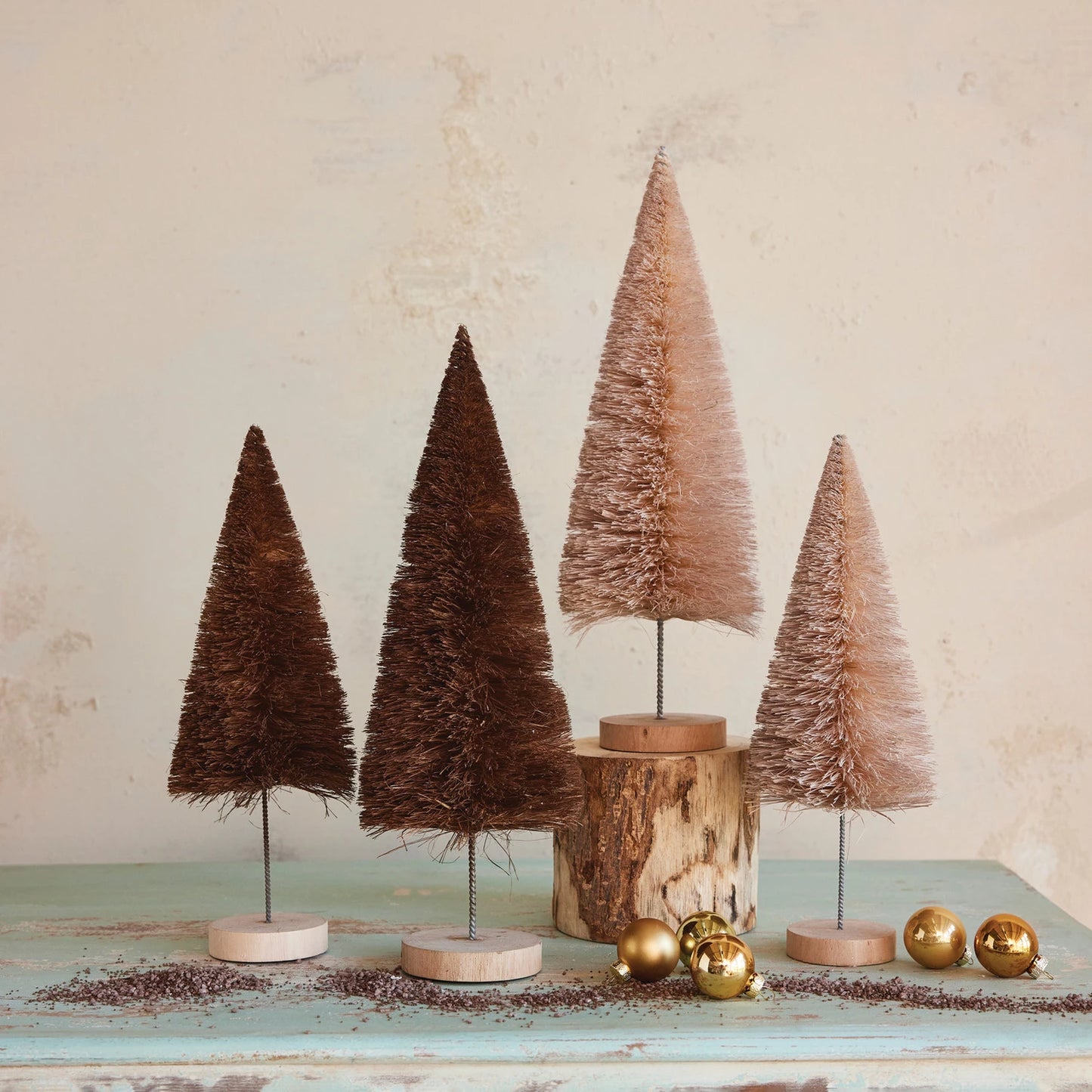 14" Sisal Bottle Brush Tree- Brown