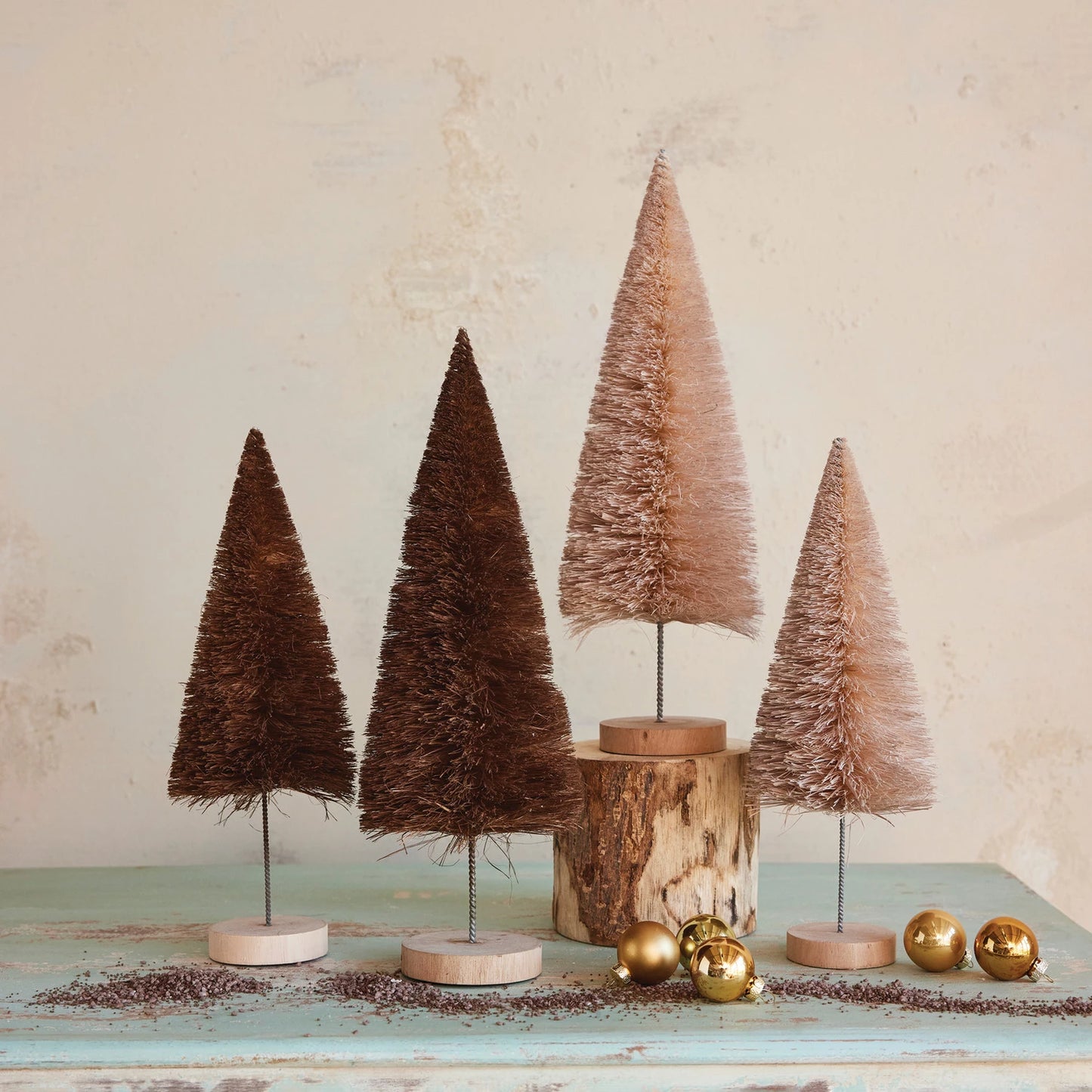 12" Sisal Bottle Brush Tree- Brown