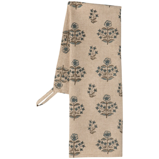 Block Print Dishtowel- Salvia