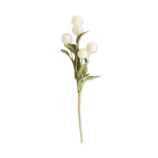 Cream Pompom Pick