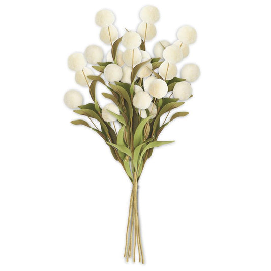 13" Cream Pompom Bundle (6 Stems)
