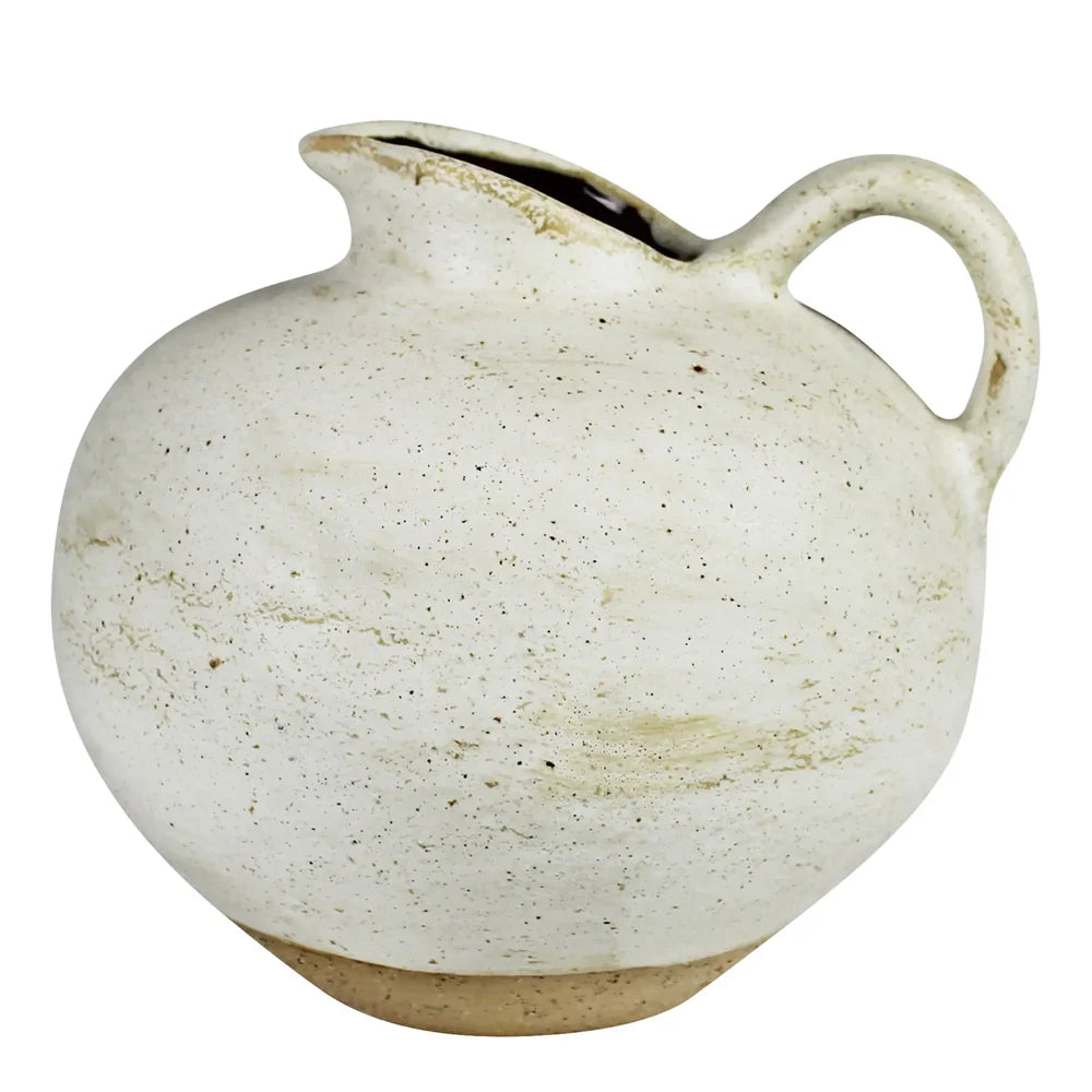 Cream Ceramic Pitcher