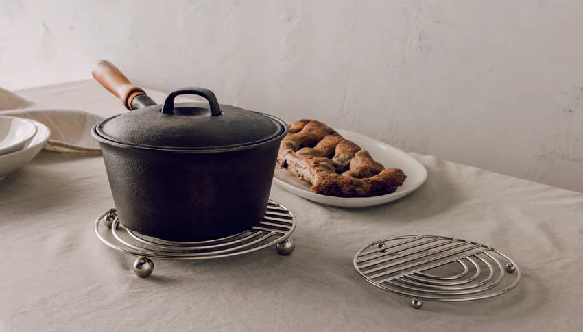 Sunup Brushed Steel Trivet - 8"