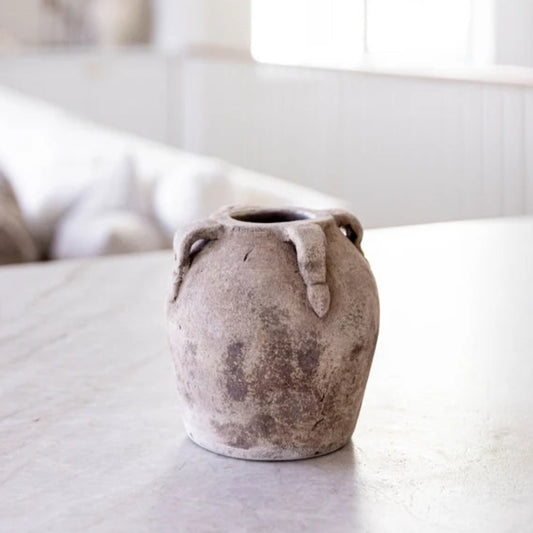 Blanc Beige Wash Pot w/Handles