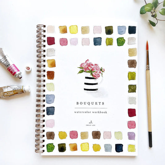 Bouquets Watercolor Workbook