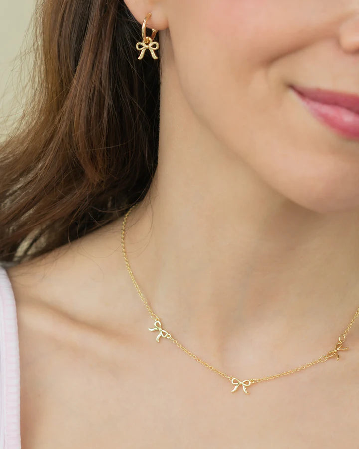 3 Bow Necklace-Gold
