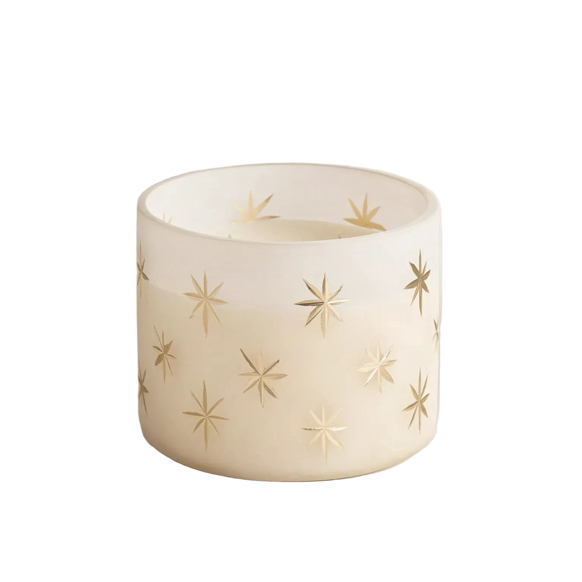 Winter White Frosted Star Candle