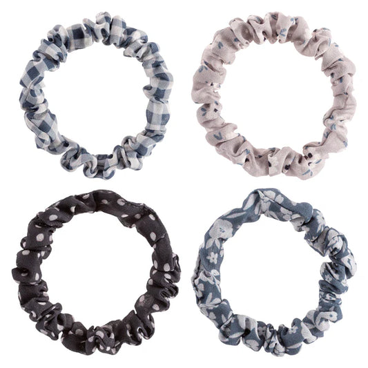 SCRUNCHIES BLACK & GRAY FLORAL
