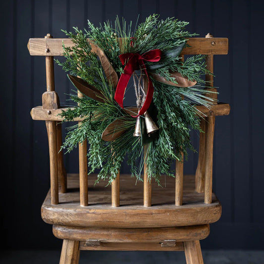 Magnolia Norfolk Cypress Mixed Real Touch Wreath - 14"