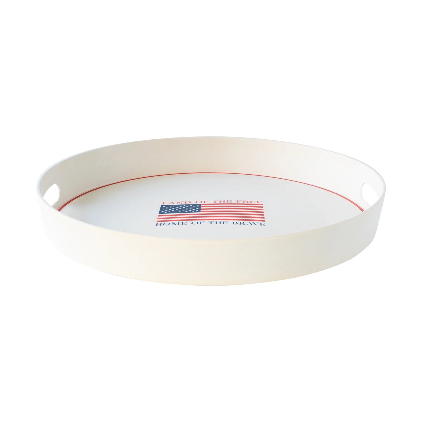 Land of the Brave Round Bamboo Tray