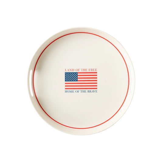 Land of the Brave Round Bamboo Tray