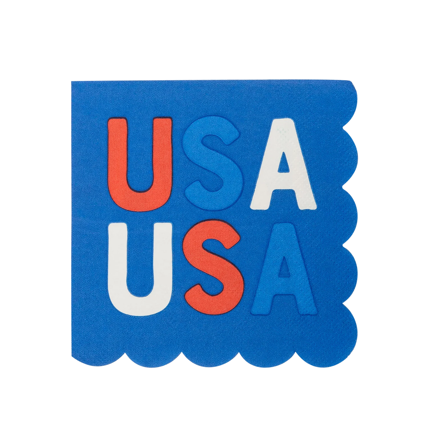 USA Scallop Paper Napkins- 24pk