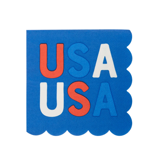 USA Scallop Paper Napkins- 24pk