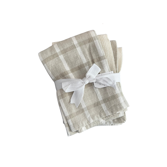 Dishtowel Set/4-White Multi