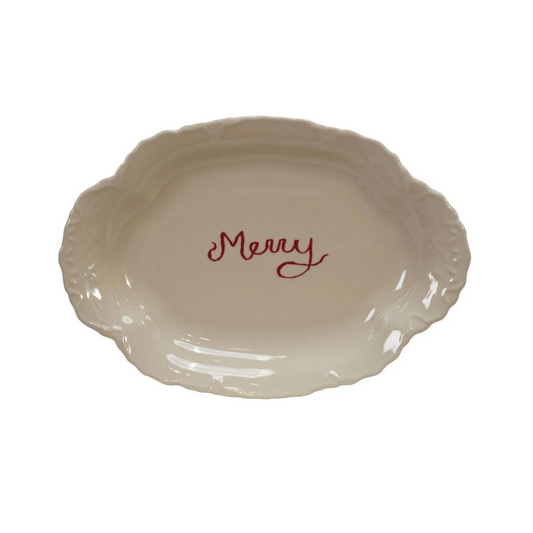 Stoneware Merry Plate