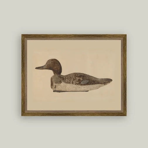 Wooden Duck Decoy Framed Art