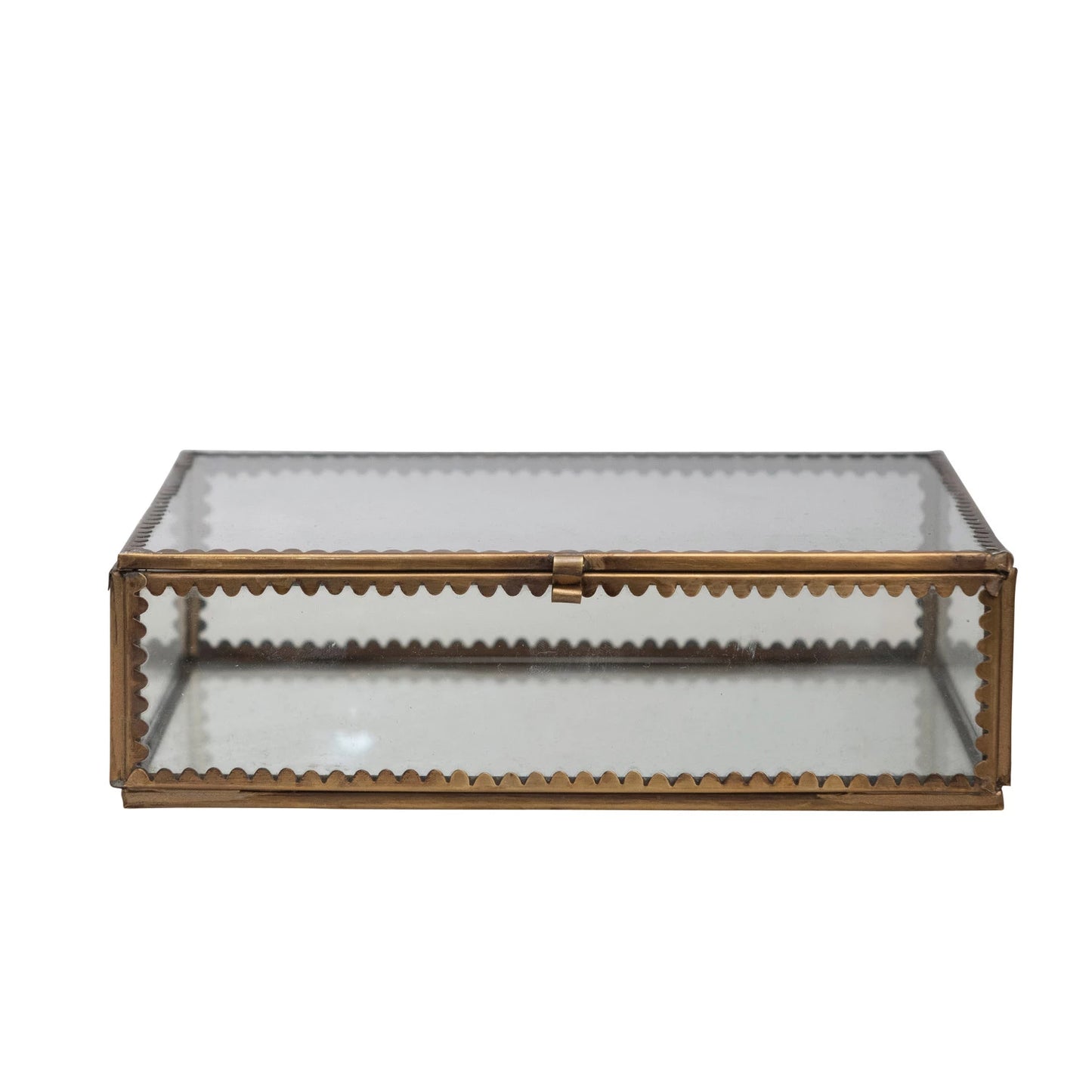 Brass & Glass Display Box w/Scalloped Edges