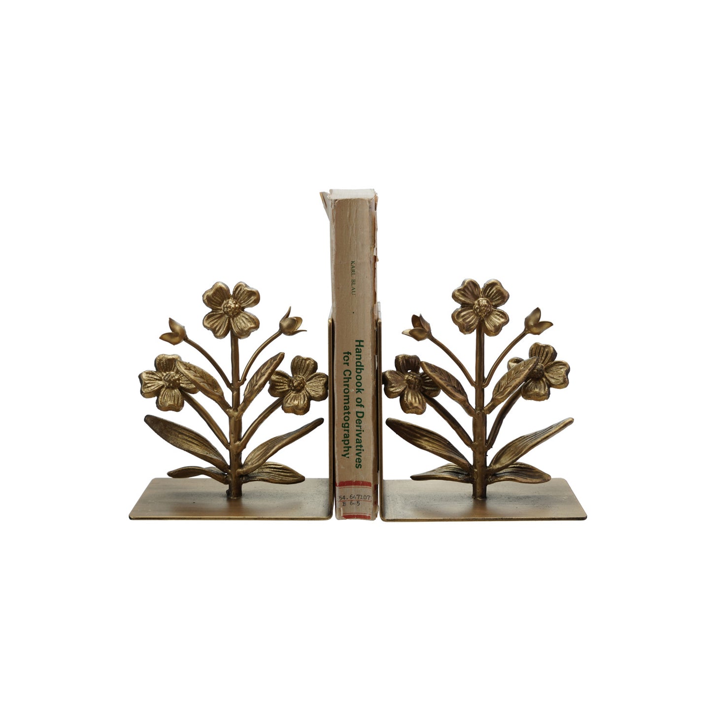 Metal Flower Bookends Set of 2
