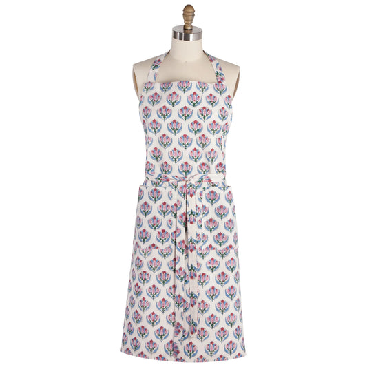 Block Print Apron- Bouquet