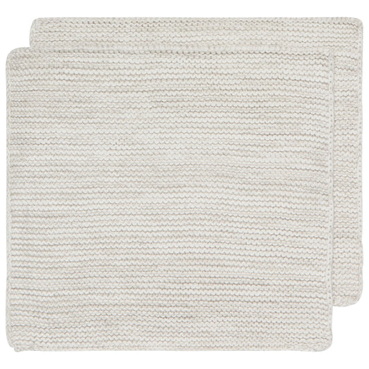 Dove Gray Knit Dishcloths/ Set of 2