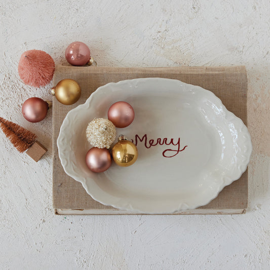 Stoneware Merry Plate