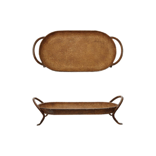 Metal Footed Tray w/ Handles