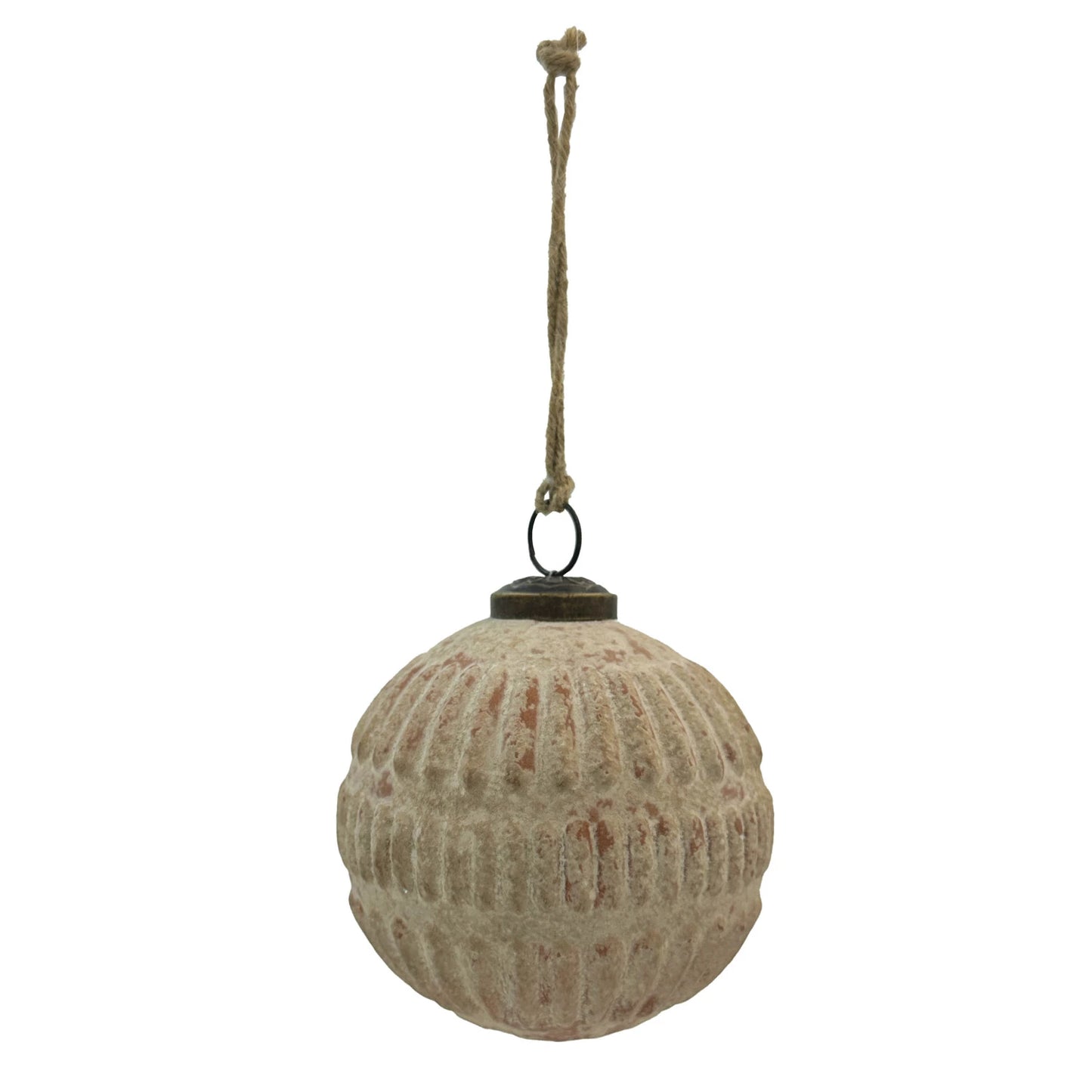 3"Round Embossed Glass Ball Ornament